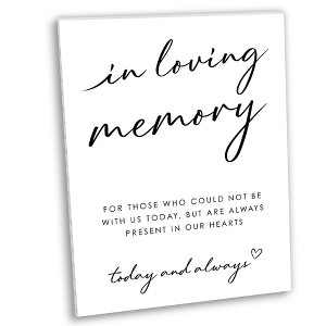 Big Dot of Happiness In Loving Memory Sign with Stand, Printed on Sturdy Plastic Material - 10.5 x 13.75 inches - 1 Piece - 1 of 4