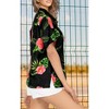 HAPPY BAY Women's Button Down Blouses Casual Summer Beach Party Short Sleeve Blouse Shirt Tropical Colorful Button Up Hawaiian Dresses - 3 of 4