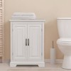 Teamson Home Shea Floor Storage Cabinet with Double Doors White - Elegant Home Fashions: Freestanding Bathroom Closet, Adjustable Shelves - image 2 of 4