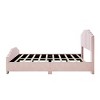 Okak Queen Platform Bed Frame with 2 Nightstands Velvet Upholstered Bed with Vertical Channel Tufted Headboard No Springs Required, Pink - 4 of 4