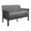 TiramisuBest Modern Dark Gray Loveseat Sofa, Textured Fabric 2-Seater Couch with Rounded Arms, Attached Cushions for Living Room, Bedroom - 3 of 4