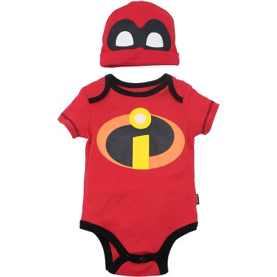 Image of Disney Incredibles Newborn Baby Boys Bodysuit and Hat Set 3-6 Months