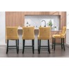 NicBex Set of 2 Velvet Bar Stools, Contemporary Style Button Tufting & Chrome Nailheads Bar Chairs, Wood Legs for Kitchen Island - 3 of 4
