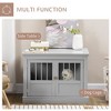 Gulches Dog Crate End Table with Triple Doors, Wooden Dog Crate Furniture Indoor Use, Puppy Crate with and Steel Tubes, for Small Dogs, Pewter Gray - 4 of 4