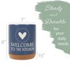 Elanze Designs Welcome to the Kitchen Ceramic Cork Bottom Navy Blue Large Capacity Utensil Holder Crock for Countertop Storage, Stylish & Durable for - 2 of 4