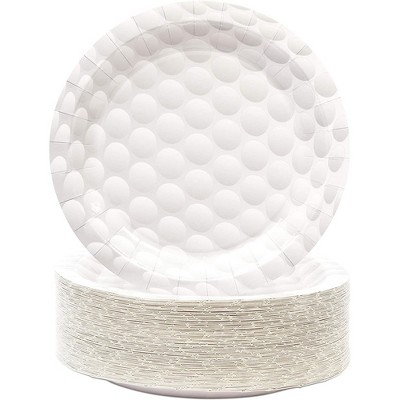 Blue Panda 80 Pack Golf Paper Plates for Sports Birthday Party (White, 9 Inches)