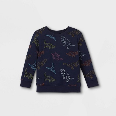 Toddler Boys' Fleece Crew Neck Pullover Sweatshirt - Cat & Jack™ Navy 12M
