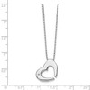 Black Bow Jewelry Cutout Diamond Heart Necklace in Rhodium Plated Silver, 18-20 Inch - 2 of 4