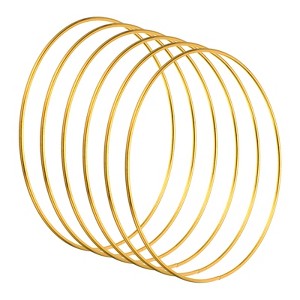 Unique Bargains Metal DIY Macrame Craft Activity Kits Dream Catcher Rings 6 Pcs - 1 of 4