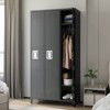 3-Door Steel Storage Locker – 72 Inch Metal Cabinet with 3 Shelves, Industrial Locker for School, Office, Gym, Bedroom, Assembly Required, Black - 3 of 4