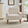 33.75" Accent Chair with Soft Fabric, Comfortable Armrests and Gold-Finished Solid Wood Legs - 2 of 4