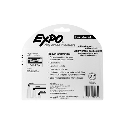 Expo 4pk Dry Erase Markers Bullet Tip Multicolored