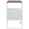 vidaXL Side Table White and Brown Engineered Wood and Iron Standard - White and Brown without wheels 23.4" - 3 of 4