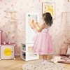Costway Kids Jewelry Cabinet Standing Children Jewelry Organizer with Full-Length Mirror White/Pink - 4 of 4