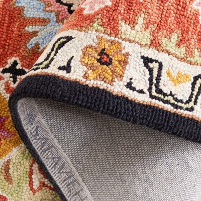 Handmade Black Multicolor Wool Tufted 60" x 36" Rug