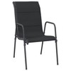 Bussandri Exclusive Garden Chairs Set of 4 Steel and Textilene Black - 3 of 4