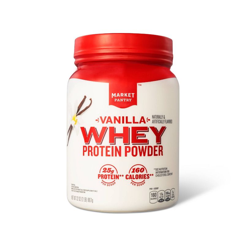 Whey Protein Powder - Vanilla - 32oz - Market Pantry&#8482;, 1 of 6