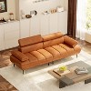 86" PU Faux Leather Futon Sofa Bed, 3-Seater Convertible Couch with 6-Position Adjustable Headrests, Split Design, for Living Room, Bedroom - 2 of 4