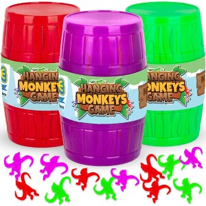 Gamie Hanging Monkeys Game - 3 Barrels with 30 Monkeys Each - 1 of 4
