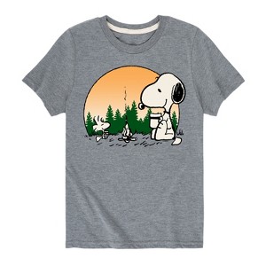 Boys' - Peanuts - Campfire Mugs Short Sleeve Graphic T-Shirt - 1 of 4