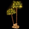 vidaXL Christmas Tree Green and Brown PVC, Steel, Linen Fabric - 3 of 4
