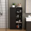 Costway Bathroom Cabinet with Doors & Adjustable Shelves Storage Organizer for Living Room White/Black/Brown - 2 of 4