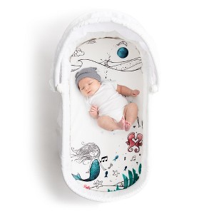 JumpOff Jo Hypoallergenic Fitted Bassinet Sheet for Baby Boys & Girls - Rectangular, Hourglass & Oval Crib Compatible, Soft, Breathable, Machine Washable - 1 of 4