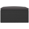 Patio Footstool with Cushion Black Poly Rattan vidaXL - 4 of 4