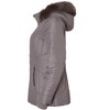 Sportoli Womens Winter Coat Faux Fur Trim Hooded Down Alternative Puffer Jacket - 3 of 4