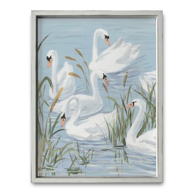 Creative Products Swans and Cattails 18 x 24 Framed Print