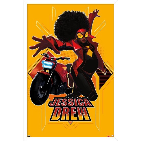 Trends International Marvel Spider-man: Across The Spider-verse - Jessica  Drew Framed Wall Poster Prints White Framed Version 22.375 X 34 : Target
