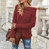 Anna-Kaci Women's Off Shoulder Ribbed Knit Long Sleeve Pullover Top - 2 of 4
