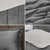 Sapphtopaz 4-Piece Full/Queen Sheet Set, Plush Alternative Comforter Set, Sheets Queen Size Bed Set, Bedding with Decorative Pillow -Charcoal & Ivory - 2 of 4