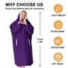 Inhand Gray Fuzzy Wearable Hoodie Blanket - Oversized Cozy Polyester Sweatshirt for Women, One Size Fits All - The Perfect Warm Gift - 2 of 4