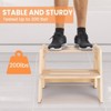 Itopfox Toddler Step Stool, Wooden Adjustable 2-Step Stool for Kids, Potty Training Stool with Handles for Bathroom Sink, Kitchen, Bedroom - 4 of 4