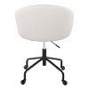 LumiSource Claire Task Chair Black Metal/Silver Metal/White PU - 4 of 4