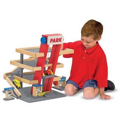 melissa and doug wooden car garage