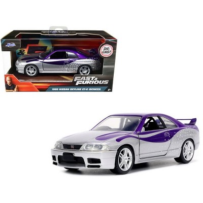 Jada Nissan Skyline GT-R (R33)  Silver/Purple Fast & Furious 1:32 Scale