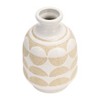 Sagebrook Home 10" Ceramic Vase - Contemporary Ivory / Beige Half Circle Design Decorative Table Accent for Home or Office - Unique Gift Idea - 3 of 4