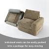 ATJafurn Corduroy Sectionals Sofa, Modern Modular Upholstered Loveseat Couch with Square Arm and Deep Seat for Living Room - 3 of 4