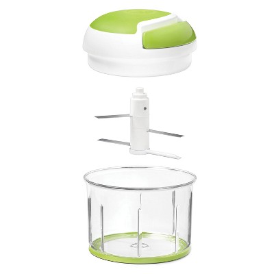 Green and White Manual Pull Food Chopper with 3 Blades