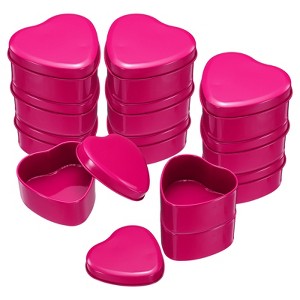 Unique Bargains Heart-Shaped Tinplate Candy Candle Cookie Storage Boxes 12 Pcs 2.95" x 2.76" x 1.38" - 1 of 4