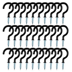 Unique Bargains Home Cup Ceiling Vinyl Coated Metal Coated Screw-in Hanger Hooks 30 Pcs - 1 of 3