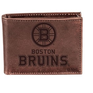 Evergreen NHL Boston Bruins Brown Leather Bifold Wallet Officially Licensed with Gift Box - 1 of 1