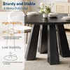 Round Dining Table for 4-6, 47" Wood Kitchen Dinner Table with Sturdy Base Pedestal for Living Room, Apartment - 4 of 4