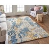Everley Modern Abstract Gray/Blue/Gold Area Rug - 2 of 4