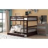 Okak Full-Over-Full Bunk Bed with Ladder 2 Drawers and Safety Guardrail Solid Wood Loft Bunkbeds for Kids, Girls, Boys Easy Assemble, Espresso - 2 of 4