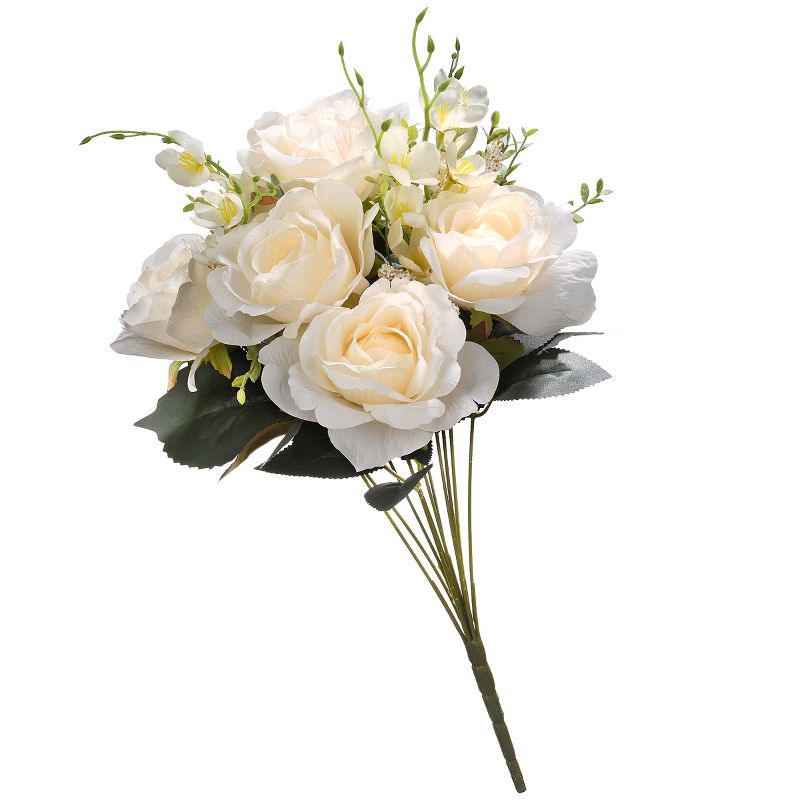 19" Artificial Rose Bundle Off-White - National Tree Company, 1 of 7