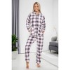 ADR Women's Plush Fleece One Piece Hooded Footed Zipper Pajamas, Soft Adult Jumpsuit PJs with Hood - 2 of 4