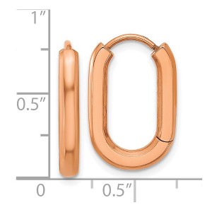 Chisel Stainless Steel Polished Rose IP-plated Elongated 3mm Hoop Earrings - 1 of 4